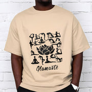 Buddha Stones Casual Lotus Flower Various Yoga Poses Pattern Tee T-shirt - image 12