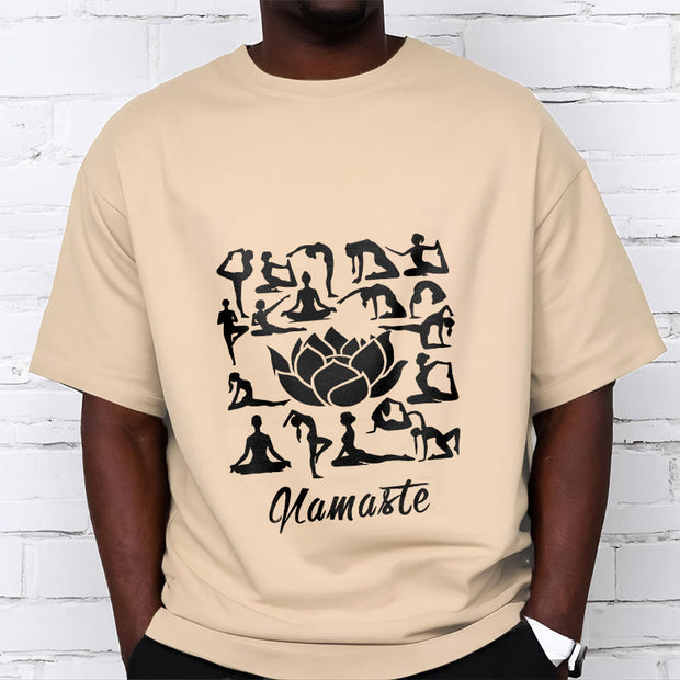 Buddha Stones Casual Lotus Flower Various Yoga Poses Pattern Tee T-shirt - image 12