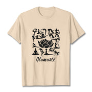 Buddha Stones Casual Lotus Flower Various Yoga Poses Pattern Tee T-shirt - Bisque - 2XL - image 11