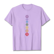 Buddha Stones Casual Colorful Circles Om Mani Padme Hum Pattern Tee T-Shirt - Plum - 2XL - image 17