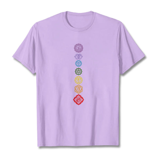 Buddha Stones Casual Colorful Circles Om Mani Padme Hum Pattern Tee T-Shirt - Plum - 2XL - image 17