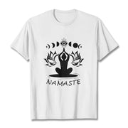 Buddha Stones Casual Meditative Figure Lotus Moon Eye Pattern Tee T-shirt - White - 2XL - image 7