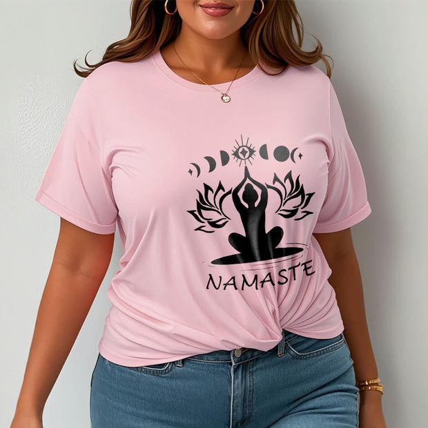 Buddha Stones Casual Meditative Figure Lotus Moon Eye Pattern Tee T-shirt - image 15