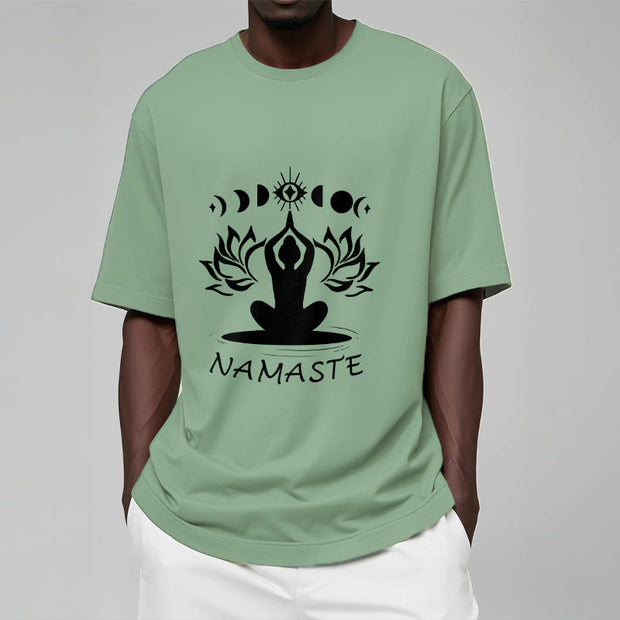 Buddha Stones Casual Meditative Figure Lotus Moon Eye Pattern Tee T-shirt - image 17