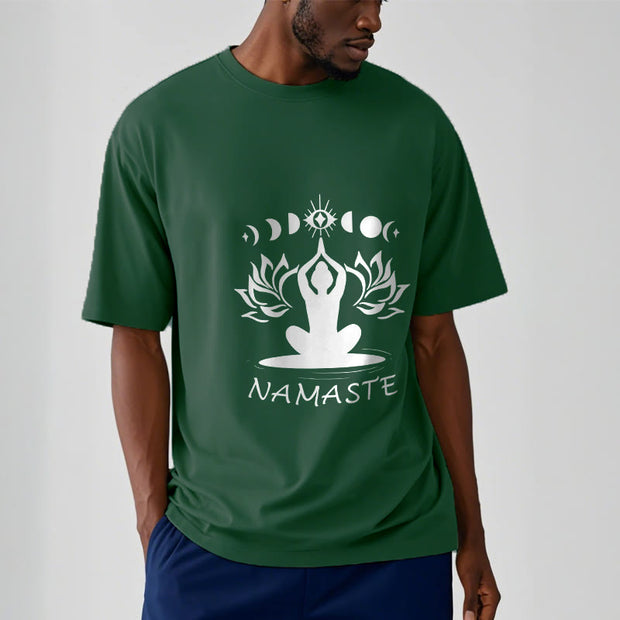 Buddha Stones Casual Meditative Figure Lotus Moon Eye Pattern Tee T-shirt - image 13
