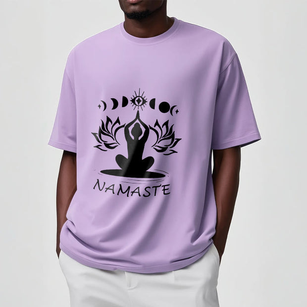 Buddha Stones Casual Meditative Figure Lotus Moon Eye Pattern Tee T-shirt - image 19