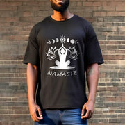 Buddha Stones Casual Meditative Figure Lotus Moon Eye Pattern Tee T-shirt - image 5