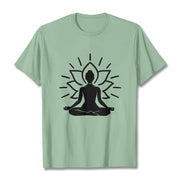 Buddha Stones Casual Meditative Figure Lotus Pattern Tee T-shirt - PaleGreen - 2XL - image 15