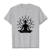 Buddha Stones Casual Meditative Figure Lotus Pattern Tee T-shirt - LightGrey - 2XL - image 20