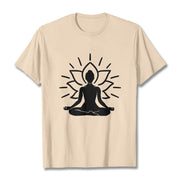 Buddha Stones Casual Meditative Figure Lotus Pattern Tee T-shirt - Bisque - 2XL - image 11