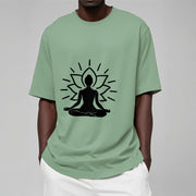 Buddha Stones Casual Meditative Figure Lotus Pattern Tee T-shirt - image 16