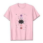 Buddha Stones Casual Lotus Flower Chakras Pattern Tee T-Shirt - LightPink - 2XL - image 13