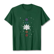 Buddha Stones Casual Lotus Flower Chakras Pattern Tee T-Shirt - ForestGreen - 2XL - image 11
