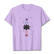 Buddha Stones Casual Lotus Flower Chakras Pattern Tee T-Shirt - Plum - 2XL - image 17