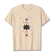 Buddha Stones Casual Lotus Flower Chakras Pattern Tee T-Shirt - Bisque - 2XL - image 9