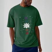Buddha Stones Casual Lotus Flower Chakras Pattern Tee T-Shirt - image 12
