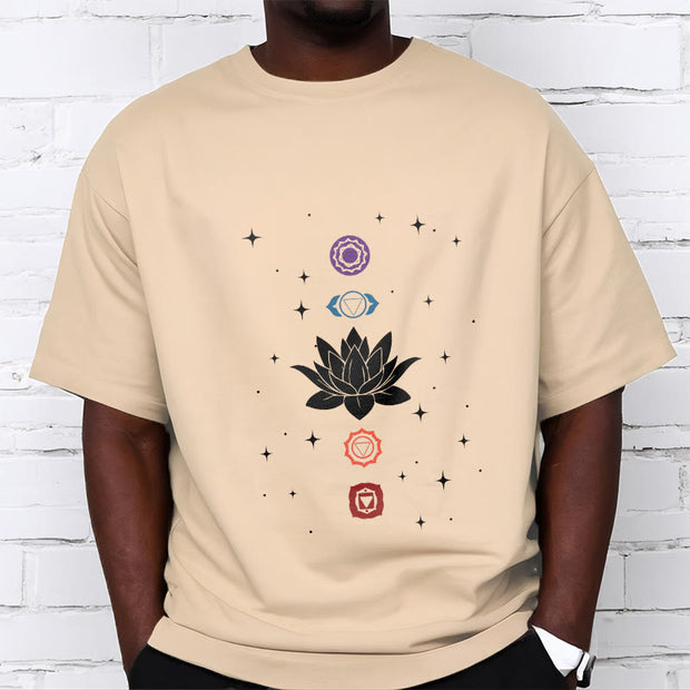 Buddha Stones Casual Lotus Flower Chakras Pattern Tee T-Shirt - image 10