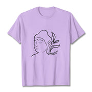 Buddha Stones Casual Buddha Face Pattern Tee T-shirt - Plum - 2XL - image 17