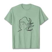 Buddha Stones Casual Buddha Face Pattern Tee T-shirt - PaleGreen - 2XL - image 15