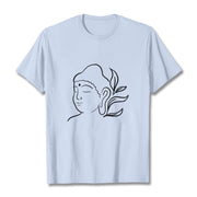 Buddha Stones Casual Buddha Face Pattern Tee T-shirt - LightCyan - 2XL - image 19