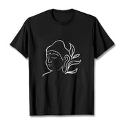 Buddha Stones Casual Buddha Face Pattern Tee T-shirt - Black - 2XL - image 1
