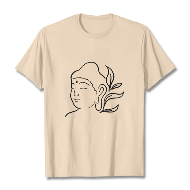 Buddha Stones Casual Buddha Face Pattern Tee T-shirt - Bisque - 2XL - image 9