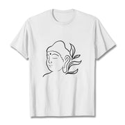 Buddha Stones Casual Buddha Face Pattern Tee T-shirt - White - 2XL - image 6