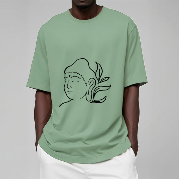 Buddha Stones Casual Buddha Face Pattern Tee T-shirt - image 16