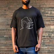 Buddha Stones Casual Buddha Face Pattern Tee T-shirt - image 3