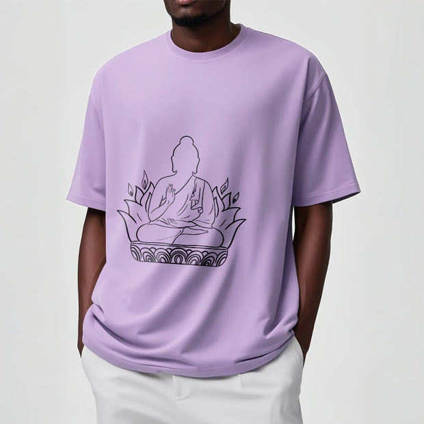 Buddha Stones Casual Meditation Buddha Pattern Tee T-shirt - image 18