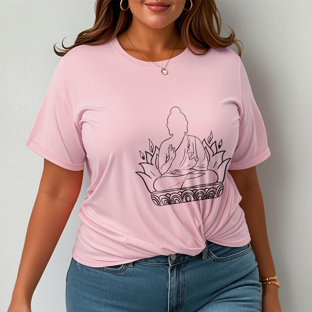Buddha Stones Casual Meditation Buddha Pattern Tee T-shirt - image 14