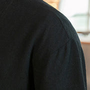 Buddha Stones Lace-Up Design Open Front Jacket Cotton Linen Men's Kimono With Pockets - image 19
