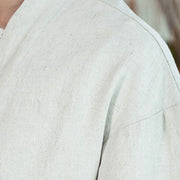Buddha Stones Ethnic Printing Patchwork Design Open Front Jacket Cotton Linen Men's Kimono - image 19