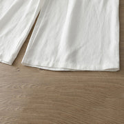 Buddha Stones Casual Retro Plain Women's Cotton Wide Leg Pants With Pockets Zipper - image 15