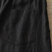 Buddha Stones Casual Retro Plain Women's Cotton Wide Leg Pants With Pockets Zipper - image 18