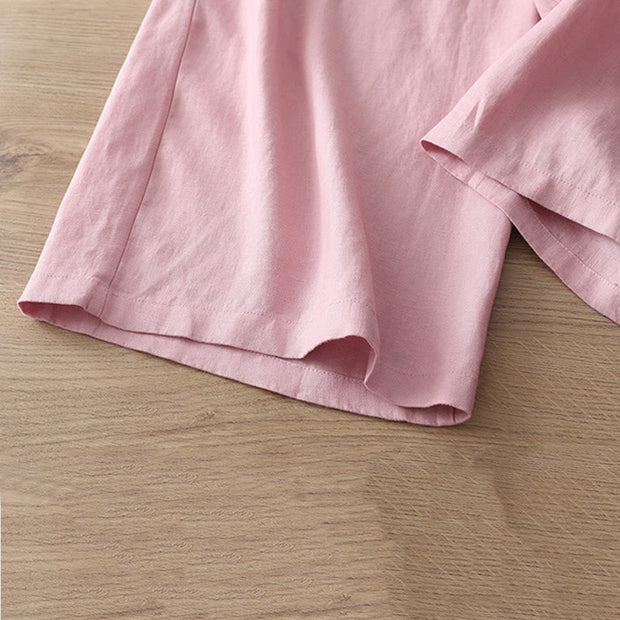 Buddha Stones Casual Retro Plain Women's Cotton Wide Leg Pants With Pockets Zipper - image 29