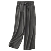 Buddha Stones Casual Summer Lace-Up Texture Design Women's Cotton Wide Leg Pants With Pockets - image 16