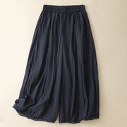 Buddha Stones Casual Hem Hollow Design Women's Cotton 7-8 Length Wide Leg Pants With Pockets - MidnightBlue - US8-10，UK/AU12-14，EU40-42 (2XL) - image 17