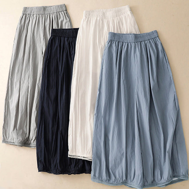 Buddha Stones Casual Hem Hollow Design Women's Cotton 7-8 Length Wide Leg Pants With Pockets - image 20