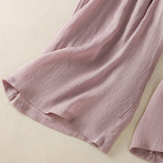 Buddha Stones Commute Embroidery Drawstring Women's Cotton Wide Leg Pants With Pockets - image 41