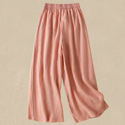 Buddha Stones Commute Embroidery Drawstring Women's Cotton Wide Leg Pants With Pockets - image 19
