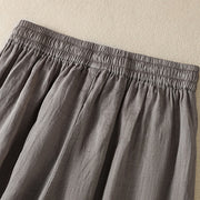 Buddha Stones Commute Embroidery Drawstring Women's Cotton Wide Leg Pants With Pockets - image 48