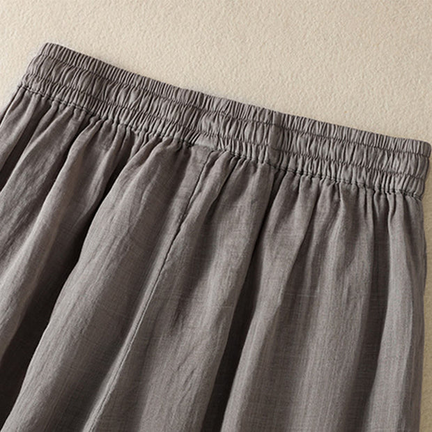 Buddha Stones Commute Embroidery Drawstring Women's Cotton Wide Leg Pants With Pockets - image 48