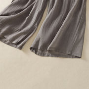 Buddha Stones Commute Embroidery Drawstring Women's Cotton Wide Leg Pants With Pockets - image 49