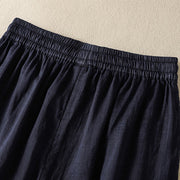 Buddha Stones Commute Embroidery Drawstring Women's Cotton Wide Leg Pants With Pockets - image 6