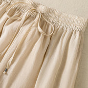 Buddha Stones Commute Embroidery Drawstring Women's Cotton Wide Leg Pants With Pockets - image 12