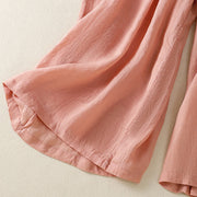 Buddha Stones Commute Embroidery Drawstring Women's Cotton Wide Leg Pants With Pockets - image 25