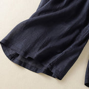 Buddha Stones Commute Embroidery Drawstring Women's Cotton Wide Leg Pants With Pockets - image 7
