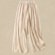 Buddha Stones Commute Embroidery Drawstring Women's Cotton Wide Leg Pants With Pockets - image 9