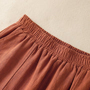 Buddha Stones Plain Simple Design High Waist Women's Cotton Linen Harem Pants With Pockets - image 14